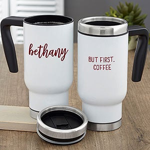 Scripty Style Personalized Commuter Travel Mugs