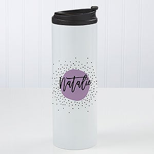 Modern Polka Dot Personalized Travel Tumbler