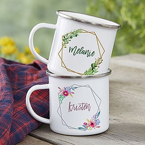 Geo Prism Personalized Enamel Camping Mugs