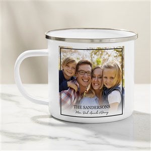 Photo Message For Family Personalized Enamel Camp Mug - Large