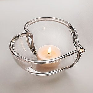 Orrefors Crystal Heart Votive