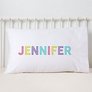 Girl's Colorful Name Personalized Pillowcases for Kids