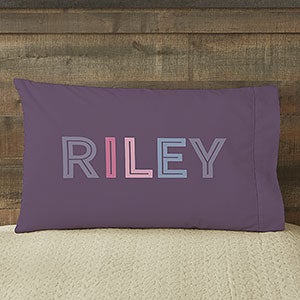 Girl's Colorful Name Personalized Full Color Pillowcase