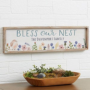 Bless Our Nest Personalized Barnwood Frame Wall Art