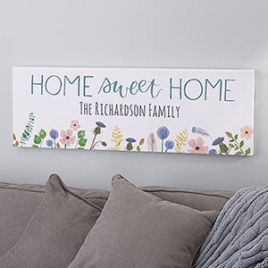 Home Sweet Home Personalized Canvas Print - 16x42