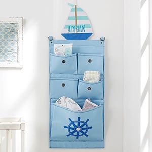 Sailboat Personalized Nursery Hanging Wall Organizer