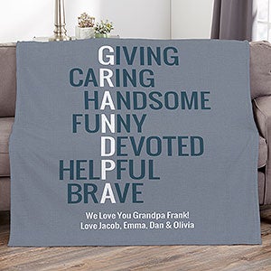 Grandpa Acronym Personalized 60x80 Fleece Blanket