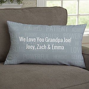 Grandpa Acronym Personalized Lumbar Throw Pillow