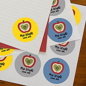 Teacher Icon Apples Personalized Stickers