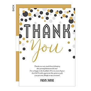 Grad Polka Dots Premium Thank You Cards - Set of 5