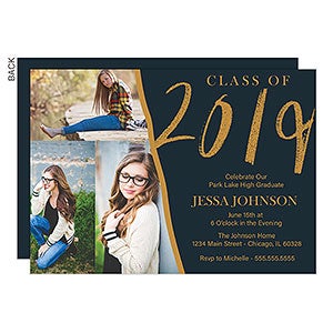 Class of 2019 Party Invitation - 3 Photo Premium - Set of 5