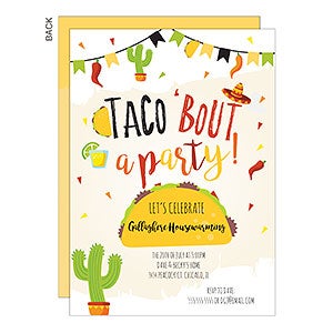 Taco 'Bout A Party Invitation - Premium - Set of 5