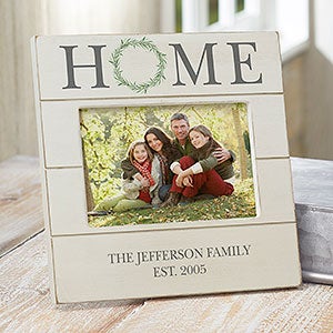 Home Wreath Personalized Family Shiplap Picture Frame