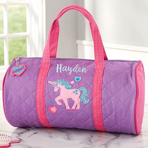 Pink and Lavender Unicorn Duffle Bag