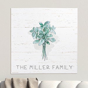 Farmhouse Sage Bouquet 24x24 Personalized Canvas Print