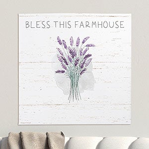 Farmhouse Lavender Bouquet 12x12 Personalized Canvas Print