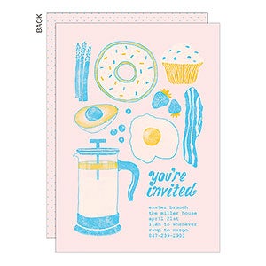 Spring Brunch Party Invitation - Set of 5