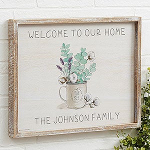 Farmhouse Cotton Mug Bouquet 14x18 Personalized Wall Art