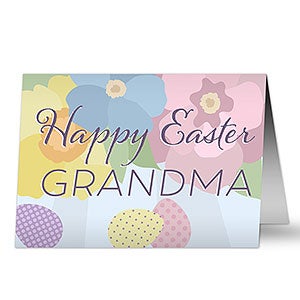 Happy Easter Floral Greeting Card - Premium