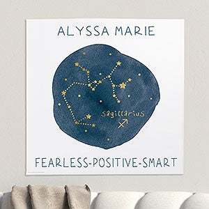 Sagittarius Zodiac Sign 16x16 Personalized Canvas Print