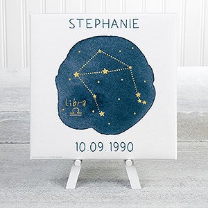 Libra Zodiac Sign Personalized Mini Canvas Print