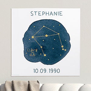 Libra Zodiac Sign 24x24 Personalized Canvas Print