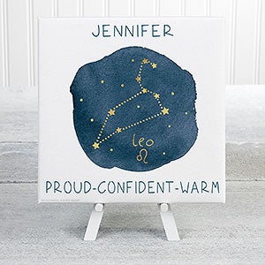 Leo Zodiac Sign Personalized Mini Canvas Print