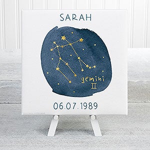 Gemini Zodiac Sign Personalized Mini Canvas Print