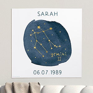 Gemini Zodiac Sign 20x20 Personalized Canvas Print