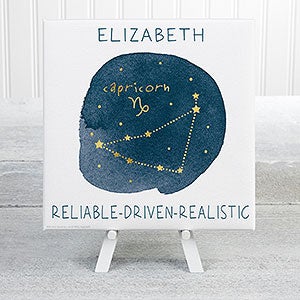 Capricorn Zodiac Sign Personalized Mini Canvas Print