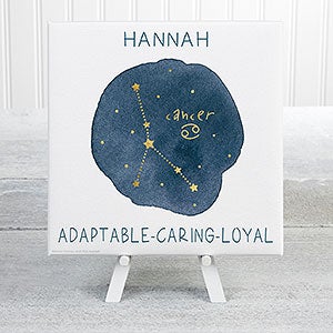 Cancer Zodiac Sign Personalized Mini Canvas Print