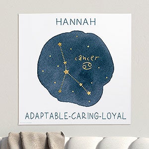 Cancer Zodiac Sign 24x24 Personalized Canvas Print