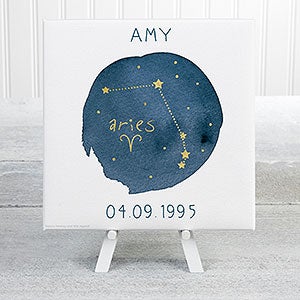 Aries Zodiac Sign Personalized Mini Canvas Print