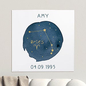 Aries Zodiac Sign 24x24 Personalized Canvas Print