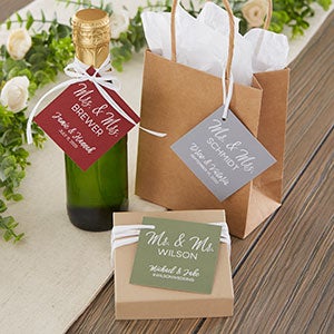 Stamped Elegance Personalized Wedding Gift Tags - 1 set of 20