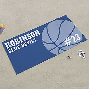 Basketball Personalized Beach Towel