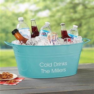 Family Name Personalized Beverage Tub-Teal