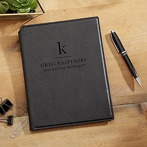 Initial Monogram Personalized Junior Padfolio