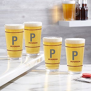 Initial & Name Personalized 16oz. Pint Glass