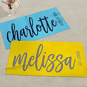 Personalized Beach Towel - Graduation Gift for Her