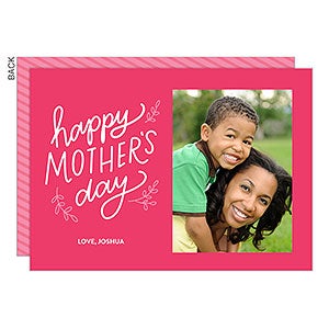 Happy Mother's Day Script Photo Card - Premium