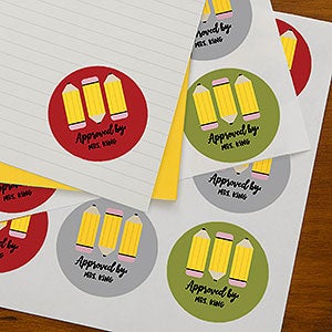 Teacher Icon Pencils Personalized Stickers