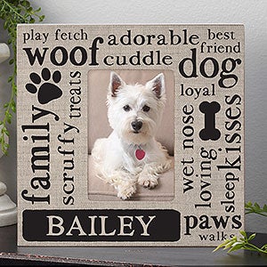 Happy Dog Personalized Box Picture Frame - Vertical