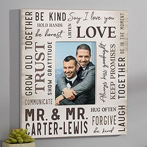 Modern & Bold Personalized Wedding Wall Frame - Vertical