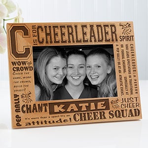 Personalized Cheerleader Picture Frame   4x6 Photo