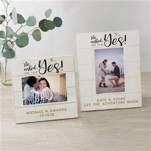 He Asked, She Said Yes Personalized Engagement Picture Frame - 24260