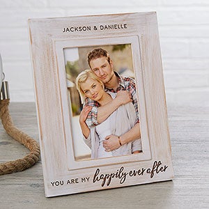 Happily Ever After Engraved Picture Frame - Vertical