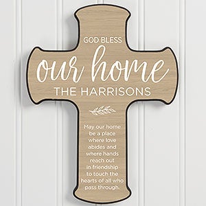 God Bless Our Home Personalized Wall Cross