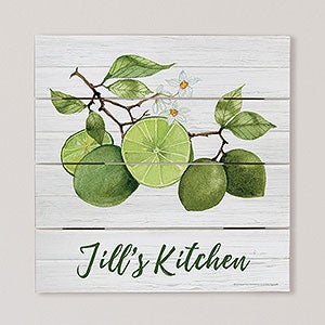 Citrus Lime Personalized Wooden Shiplap Sign - 12x12