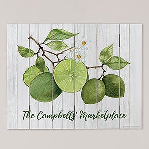 Citrus Lime Personalized Wooden Shiplap Sign - 16x20